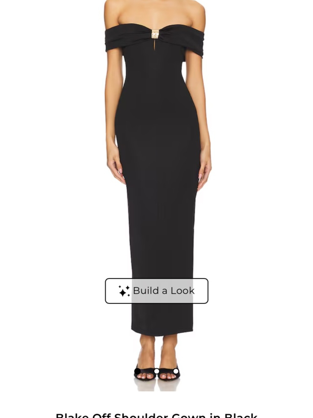 superdown Black Strapless Off-Shoulder Column Gown